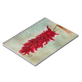 Roter Chile Wasserfarbe Ristra New Mexico Notizblock (Linke Seite)