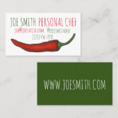 Roter Chili Chile Pepper Koch Restaurant Küche Visitenkarte (Vorne/Hinten)