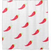 Roter Chili Handgestrichene Aquarellfarben Paprika Duschvorhang (Vorderseite)