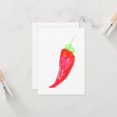 Roter Chili Handgestrichene Aquarellfarben Paprika Karte (Vorderseite/Rückseite Beispiel)