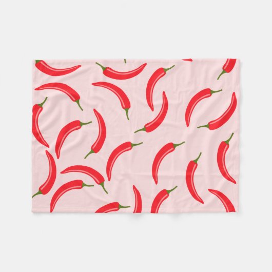 Roter Chili-Muster Fleecedecke (Vorderseite (Horizontal))