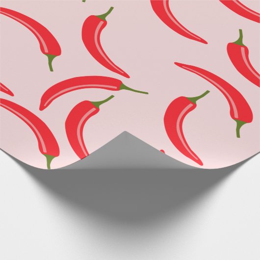 Roter Chili-Muster Geschenkpapier (Ecke)