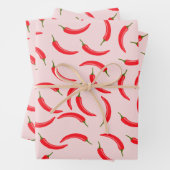 Roter Chili-Muster Geschenkpapier Set (Beispiel)