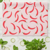 Roter Chili-Muster Geschirrtuch (Gefaltet)
