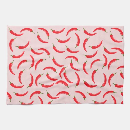Roter Chili-Muster Geschirrtuch (Horizontal)