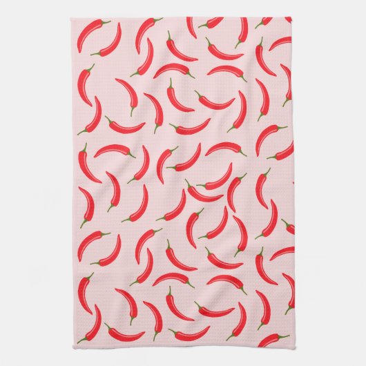 Roter Chili-Muster Geschirrtuch (Vertikal)