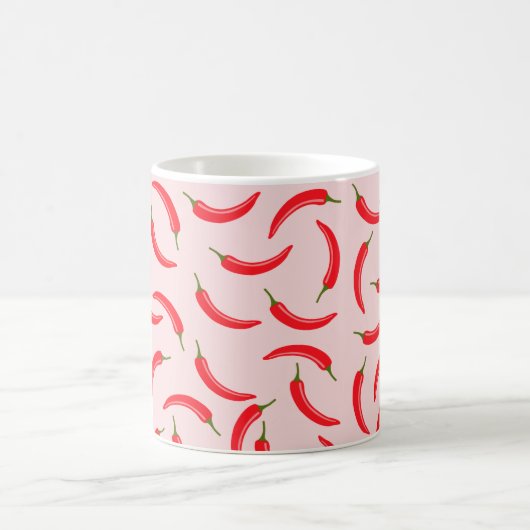 Roter Chili-Muster Kaffeetasse (Mittel)