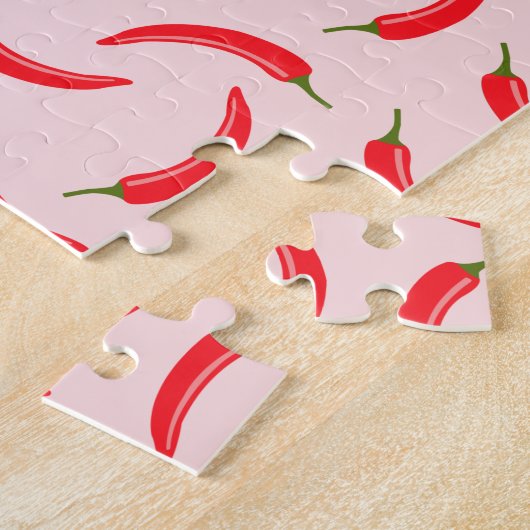 Roter Chili-Muster Puzzle (Seite)