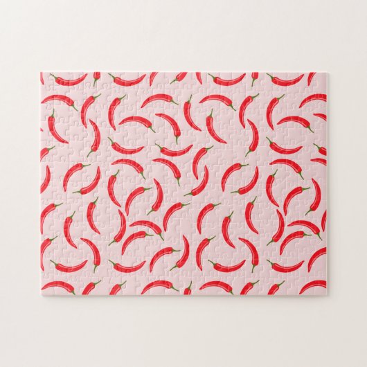 Roter Chili-Muster Puzzle (Horizontal)