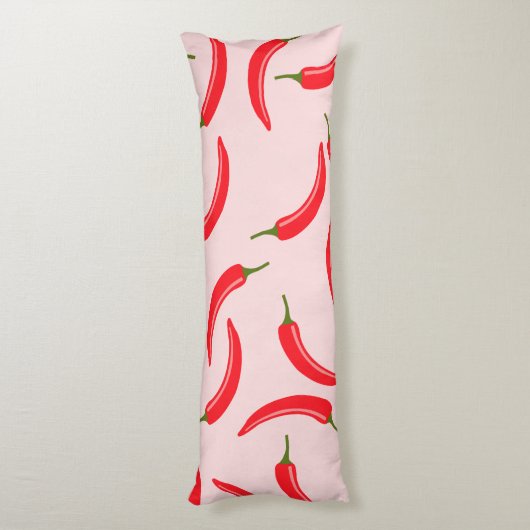 Roter Chili-Muster Seitenschläferkissen (Rückseite (Vertikal))