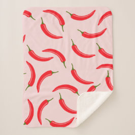 Roter Chili-Muster Sherpadecke