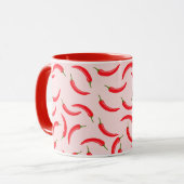 Roter Chili-Muster Tasse (Vorderseite Links)