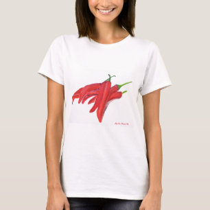 Roter Chili Paprikaschoten Aquarellgemüse T-Shirt
