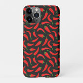 Roter Chili Paprikaschoten auf schwarz iPhone Hülle (Rückseite)