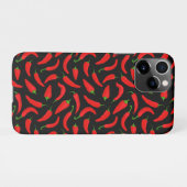Roter Chili Paprikaschoten auf schwarz iPhone Hülle (Rückseite (Horizontal))