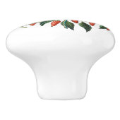 Roter Chili Paprikaschoten Botanischer Rundknochen Keramikknauf (Seitenansicht)