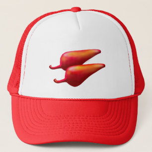 Roter Chili Paprikaschoten, der Truckerkappe