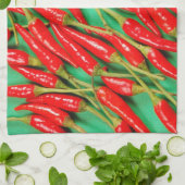 Roter Chili Paprikaschoten Geschirrtuch (Gefaltet)