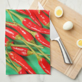 Roter Chili Paprikaschoten Geschirrtuch (Viertel Falte)