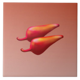 Roter Chili Paprikaschoten große Fliesen