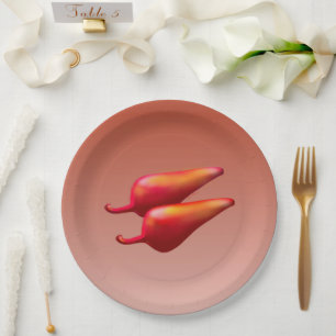 Roter Chili Paprikaschoten große Teller