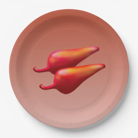 Roter Chili Paprikaschoten große Teller (Vorderseite)