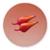 Roter Chili Paprikaschoten Keramik Drehknopf Keramikknauf (Vorderseite)
