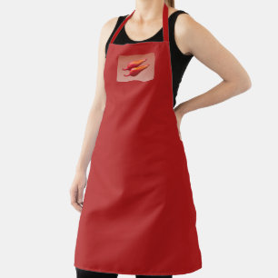 Roter Chili Paprikaschoten Koch Schürze