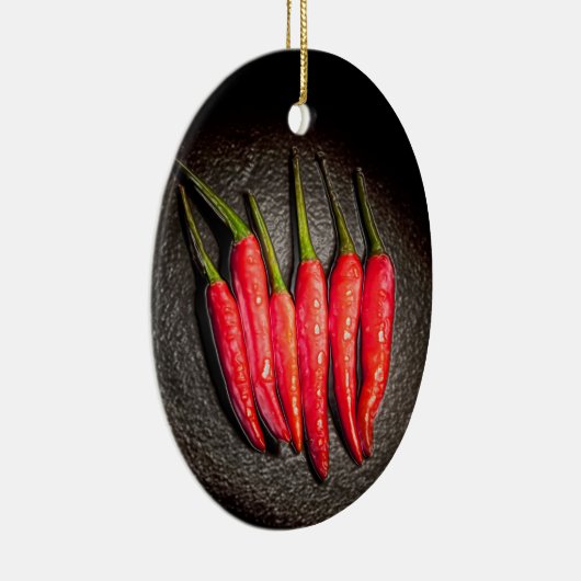 Roter Chili Paprikaschoten Ornament (Rechts)