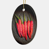 Roter Chili Paprikaschoten Ornament (Links)