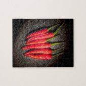 Roter Chili Paprikaschoten Puzzle/Jigsaw mit Tin Puzzle (Horizontal)