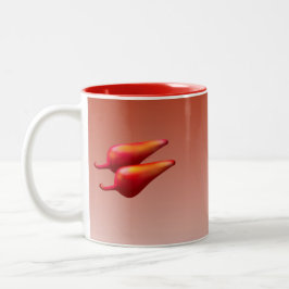 Roter Chili Paprikaschoten rot zwei Töne Tasse