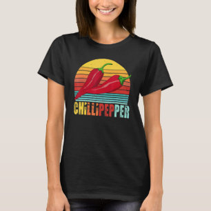 Roter Chili Paprikaschoten Roter Vintager Chili Pa T-Shirt