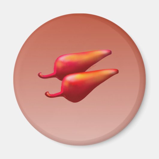 Roter Chili Paprikaschoten rund Magnet (Vorne)