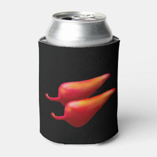 Roter Chili Paprikaschoten Schwarze Dose Dosenkühler