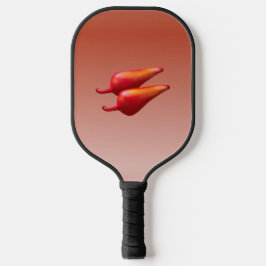 Roter Chili Paprikaschoten Schwarzpaddel Pickleball Schläger