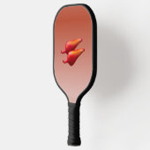 Roter Chili Paprikaschoten Schwarzpaddel Pickleball Schläger (Links)