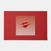 Roter Chili Paprikaschoten Türmchen Fußmatte (Vorderseite)