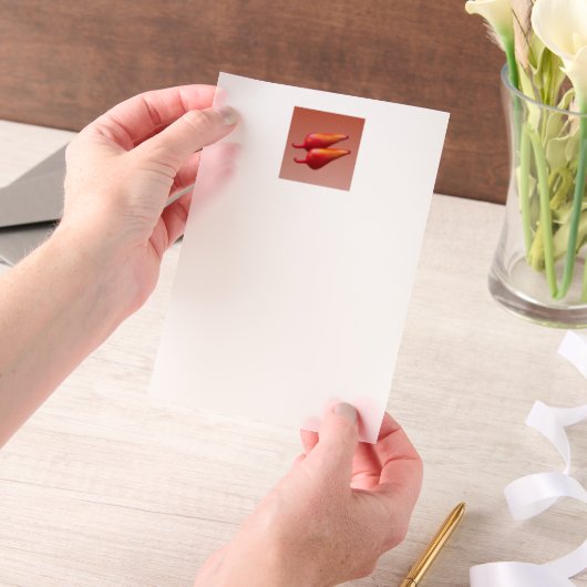 Roter Chili Paprikaschoten Vellum Papers Pergament Einladungen (Handgehalten)