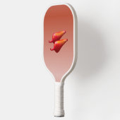 Roter Chili Paprikaschoten Weißpaddel Pickleball Schläger (Links)