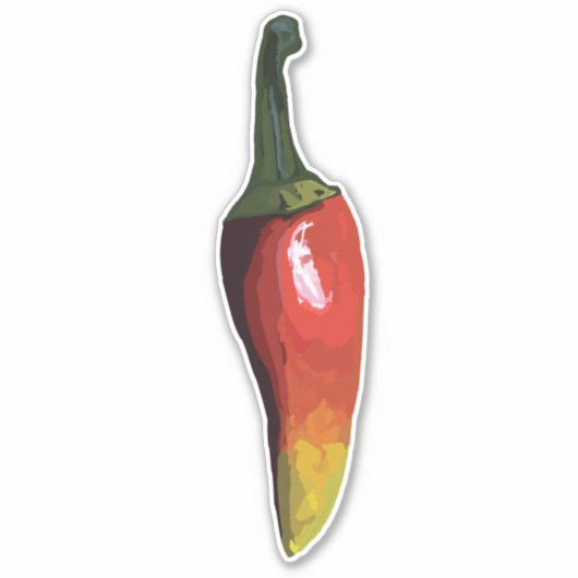 Roter Chili Pepper Aufkleber (Vorderseite)