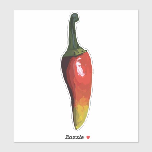 Roter Chili Pepper Aufkleber (Blatt)