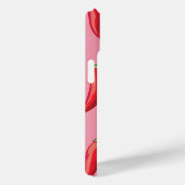 Roter Chili Pepper-Muster auf rosa Hintergrund Case-Mate iPhone Hülle (Rückseite / Rechts)