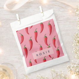 Roter Chili Pepper-Muster auf rosa Hintergrund Geschenktütchen