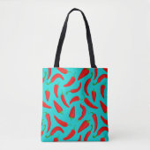 Roter Chili Pepper Türkis Tasche (Vorderseite)