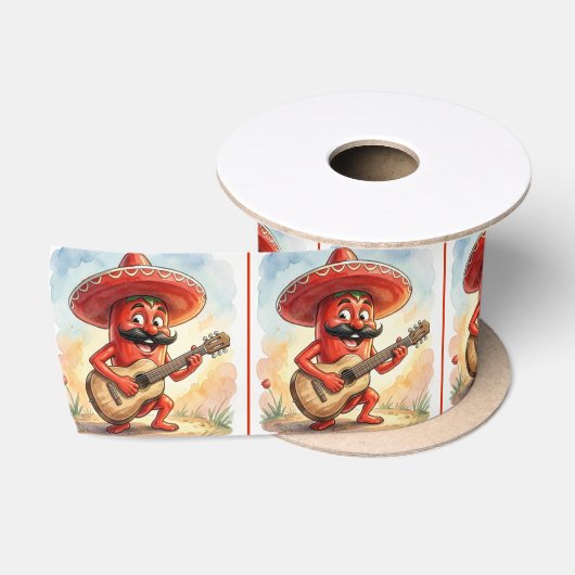 Roter Chili-Pfeffer-Gitarrist Satinband (Spule)