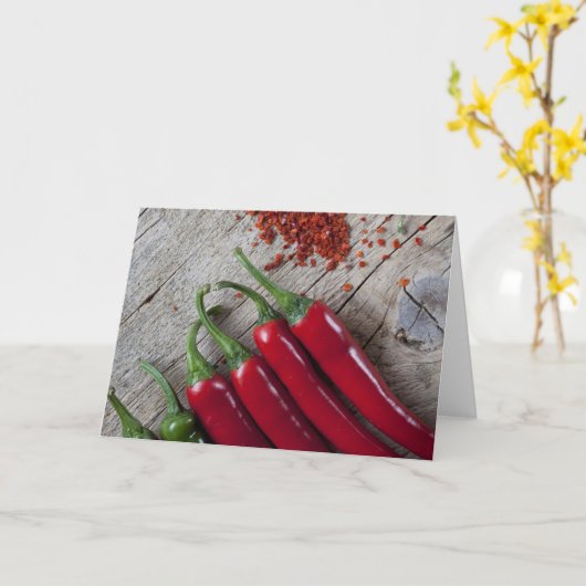 Roter Chili-Pfeffer Karte (Gelbe Blume)