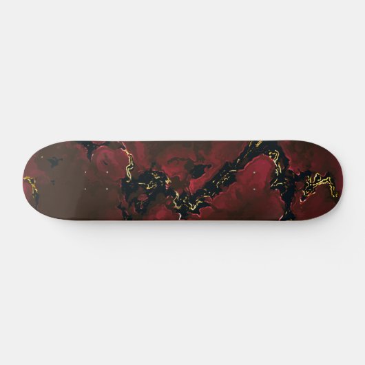 Roter Chili Pfeffer Marbellgold schwarz Skateboard (Horizontal)