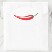 Roter Chili Pfeffer Oval Aufkleber (Tasche)