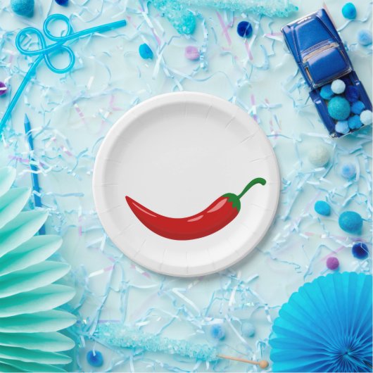 Roter Chili Pfeffer Pappteller (Party)